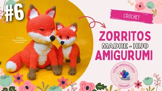 картинка: Лисички амигуруми. Урок № 6. Мать и сын. Вязаные лисы от Celina Innovaciones.