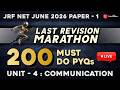 🎯LIVE Communication PYQ Marathon | Recently Asked Questions in NET JRF 2026| #jrfpaper1 #jrfjune2026