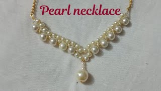 pearl necklace making at home | aesthetic pearl necklace | beaded necklace