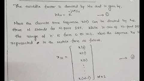 DFT as a Linear  Transformation