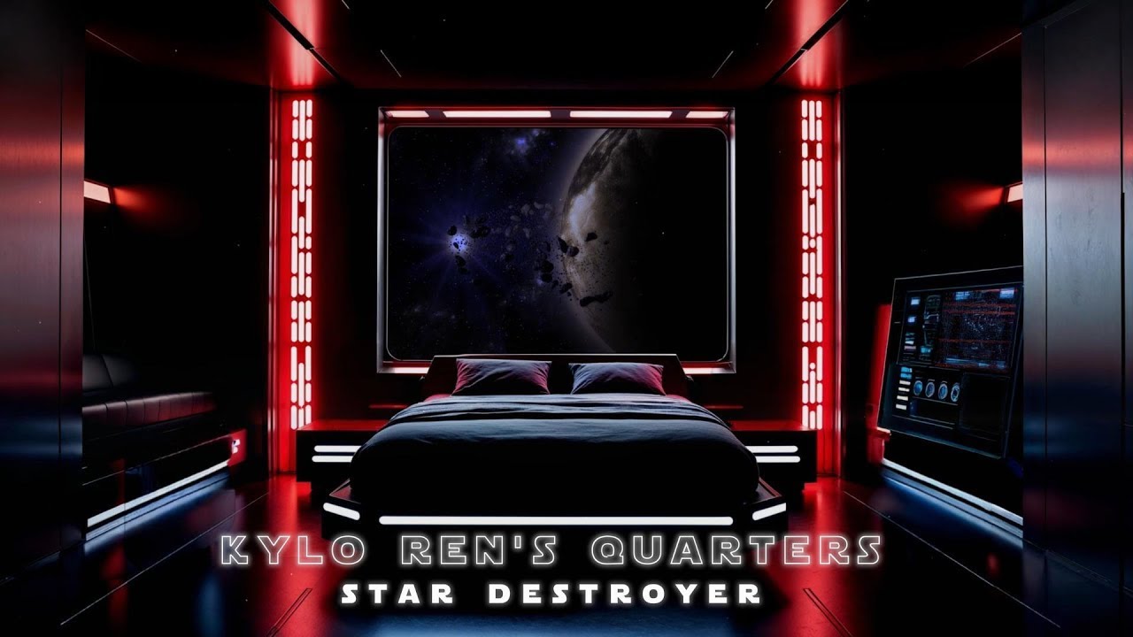 Kylo Ren's Quarters | Star Destroyer Orbiting D'Qar - Star Wars Ambience 12 Hour Version