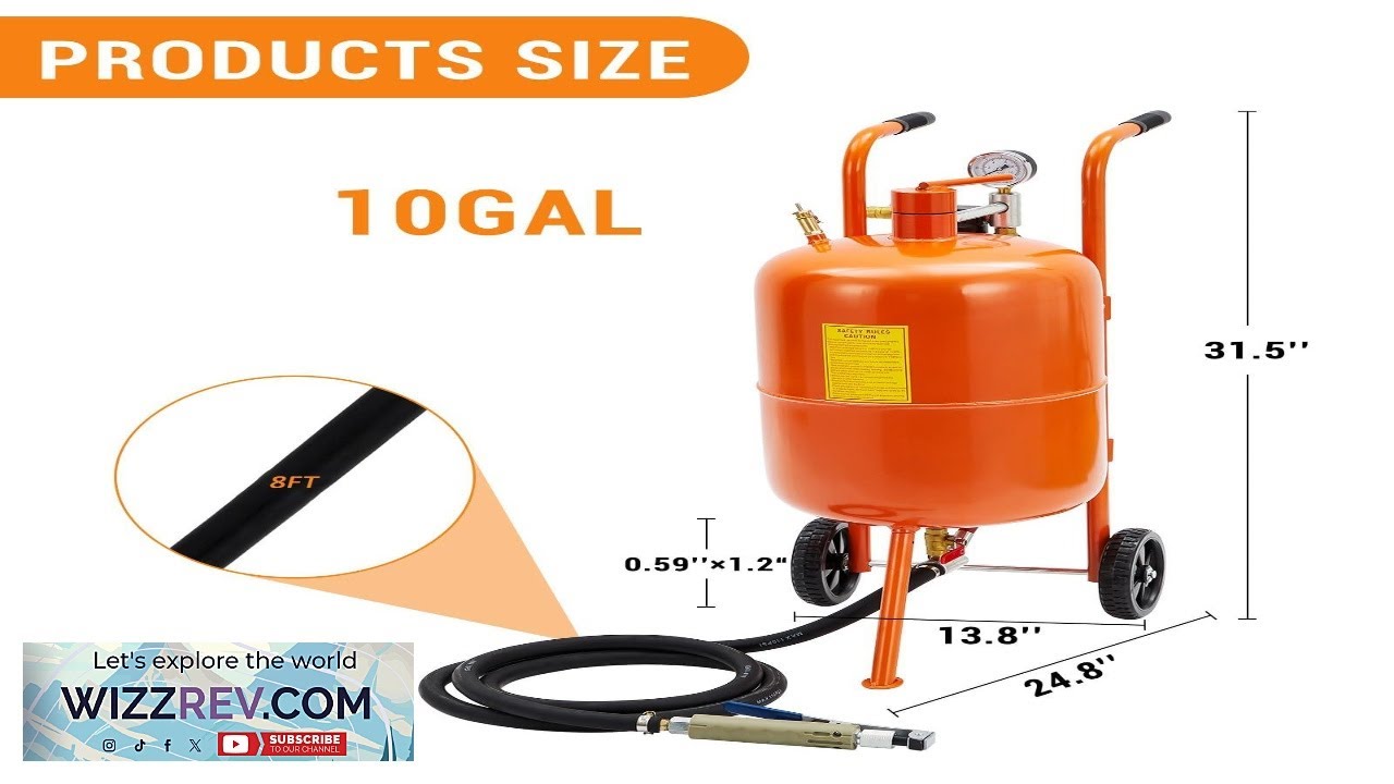Garvee 10 Gallon Sand Blasting Machine 125 Psi Pressure Air Sand Blasting