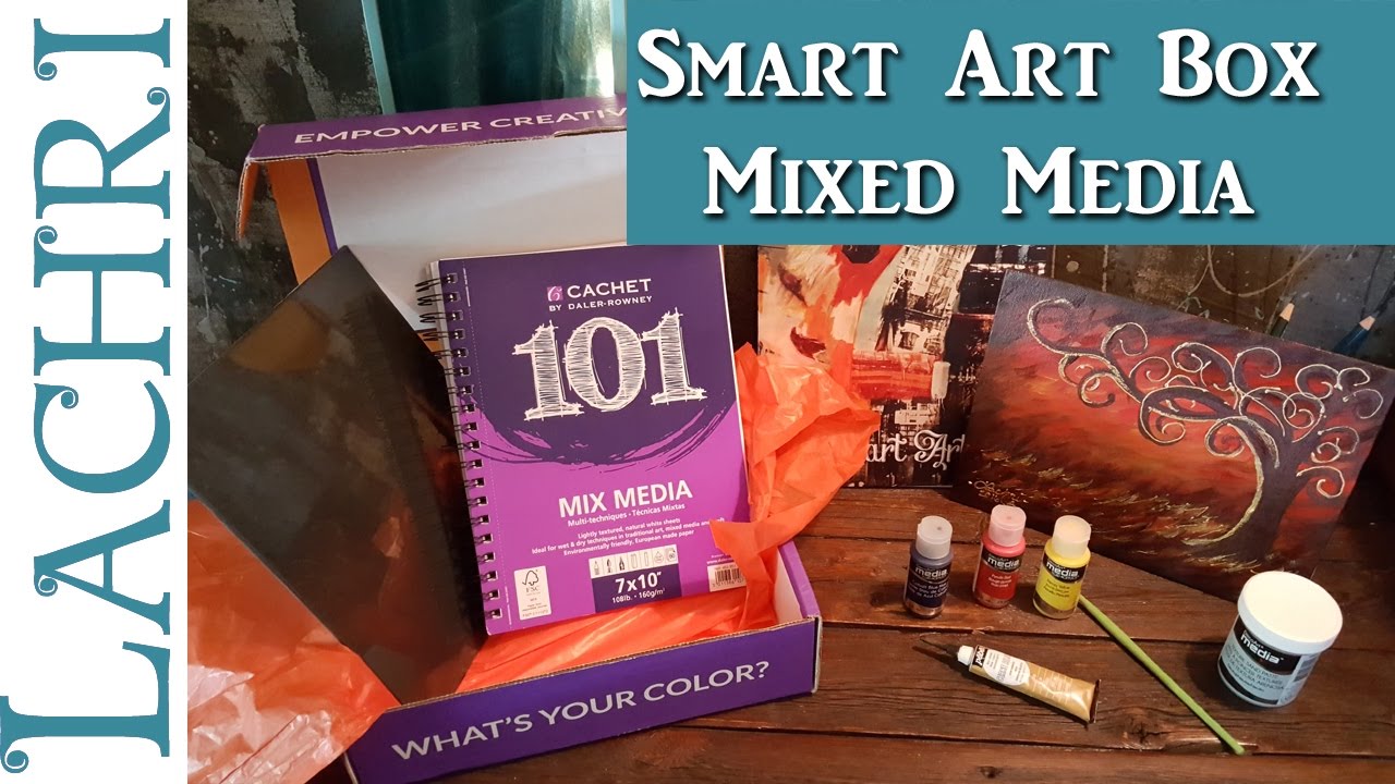 ⁣Smart Art Box - Fluid Acrylics mixed media painting w/ Lachri