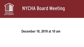NYCHA 12/18/19 Board Meeting