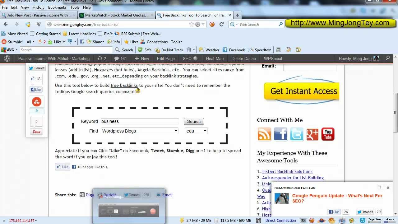 Free Backlinks Tool - Get Relevant High Page Rank High Quality Backlink Easily