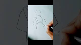Cara menggambar anak laki-laki yang pergi ke sekolah #Art SM 26 #youtube #amazing #popular #short #like #viral