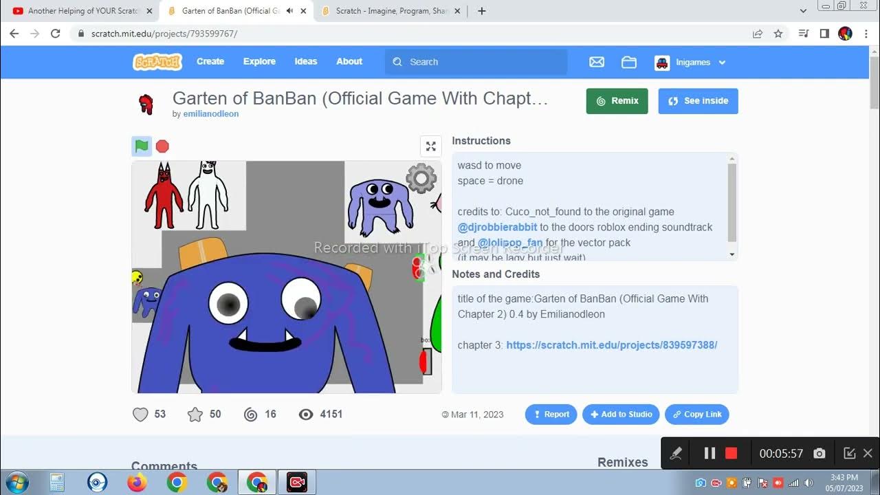 Playing Doors and Garten of Banban Games BUT on Scratch YouTube