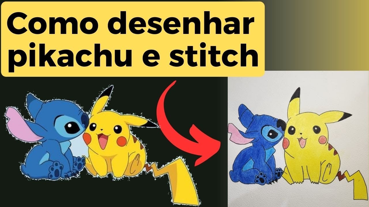 Veja como fiz para desenhar o Pikachu e o Stich de forma simples e