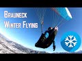 Winter paragliding at brauneck
