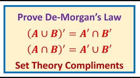 Prove De Morgan