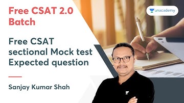 Free CSAT Sectional Mock Test | Expected question | UPSC CSE 2023 | Sanjay Kumar Shah