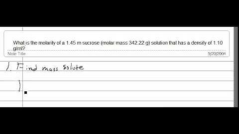 Molality to molarity pt1