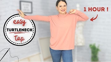 Sew EASY 1-hour TURTLENECK TOP with this sewing and drafting tutorial! Simple steps for beginners.