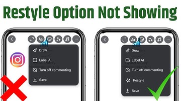 instagram restyle option not showing problem | restyle option nahi dikh raha