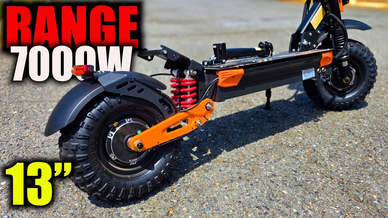 Cheapest 7000W 13 INCH 50MPH Electric Scooter Range Test