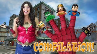 Lego Superheroes Finger Family Song! English Nursery Rhymes with Wonder Woman !