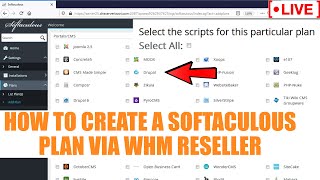 [🔴live] how to create a softacalous plan via whm reseller?