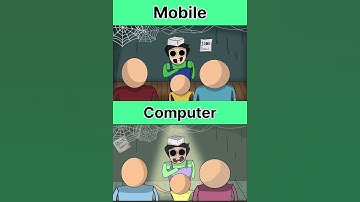 Mobile VS Computer animation (my animation VS @hardtoonz animation ft summer vacation) #shorts