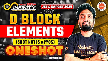 D Block Elements | Short Notes & PYQs |One Shot |Class 11 & 12 |JEE EAPCET 2025 |AP & TS| Naveen Sir