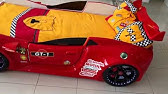 Supercar Hot Red GT999 Race Car Bed with LED light USA - YouTube
