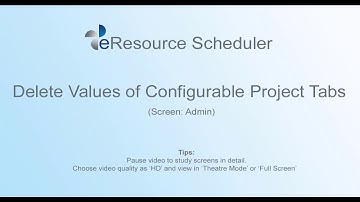 Delete Values of Configurable Project Tabs - eRS Project Resource Management Software