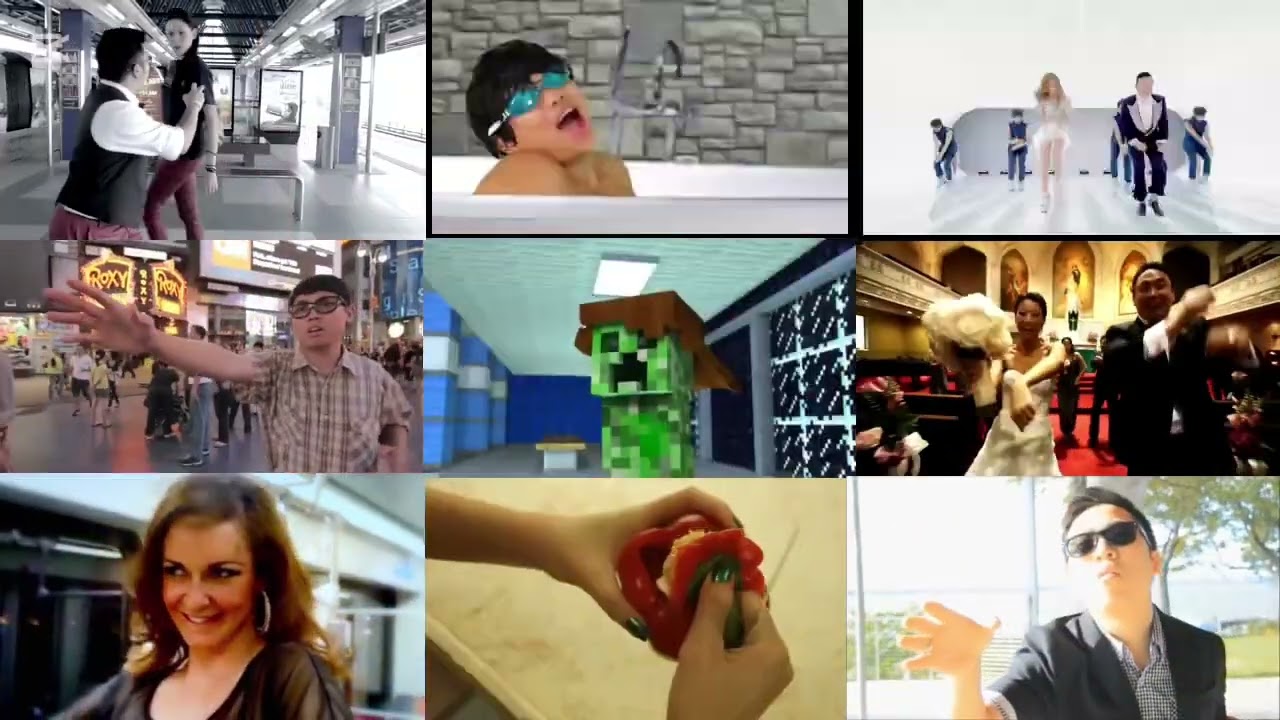 9 Gangnam Style At Once Parody