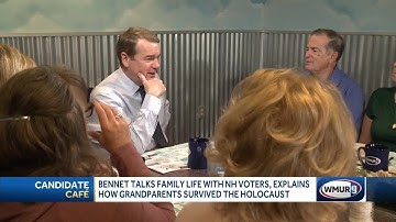 Bennet shares personal stories of family with Granite State voters