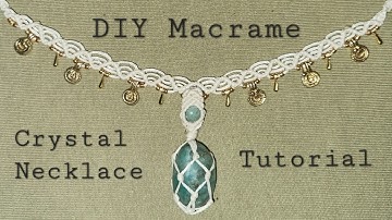 DIY Macrame Crystal Necklace Tutorial | Micro Macrame Choker with Beads & Charms