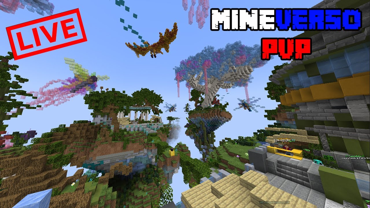 LIVE DE MINECRAFT - SERVIDOR MINEVERSO PV - YouTube