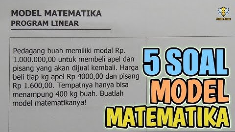 5 CONTOH SOAL MEMBUAT MODEL MATEMATIKA (PROGRAM LINEAR)
