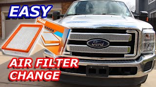 F-250 air filter | how to change air filter 2011-2016 Ford f250 6.2 L V-8 gas engine by Mile High Campers 7,398 views 11 months ago 1 minute, 48 seconds