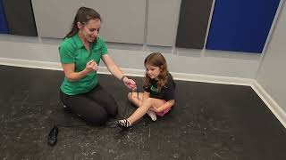 Tying Irish Dance Beginner Softshoes