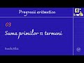 Suma primilor n termeni ai unei progresii aritmetice