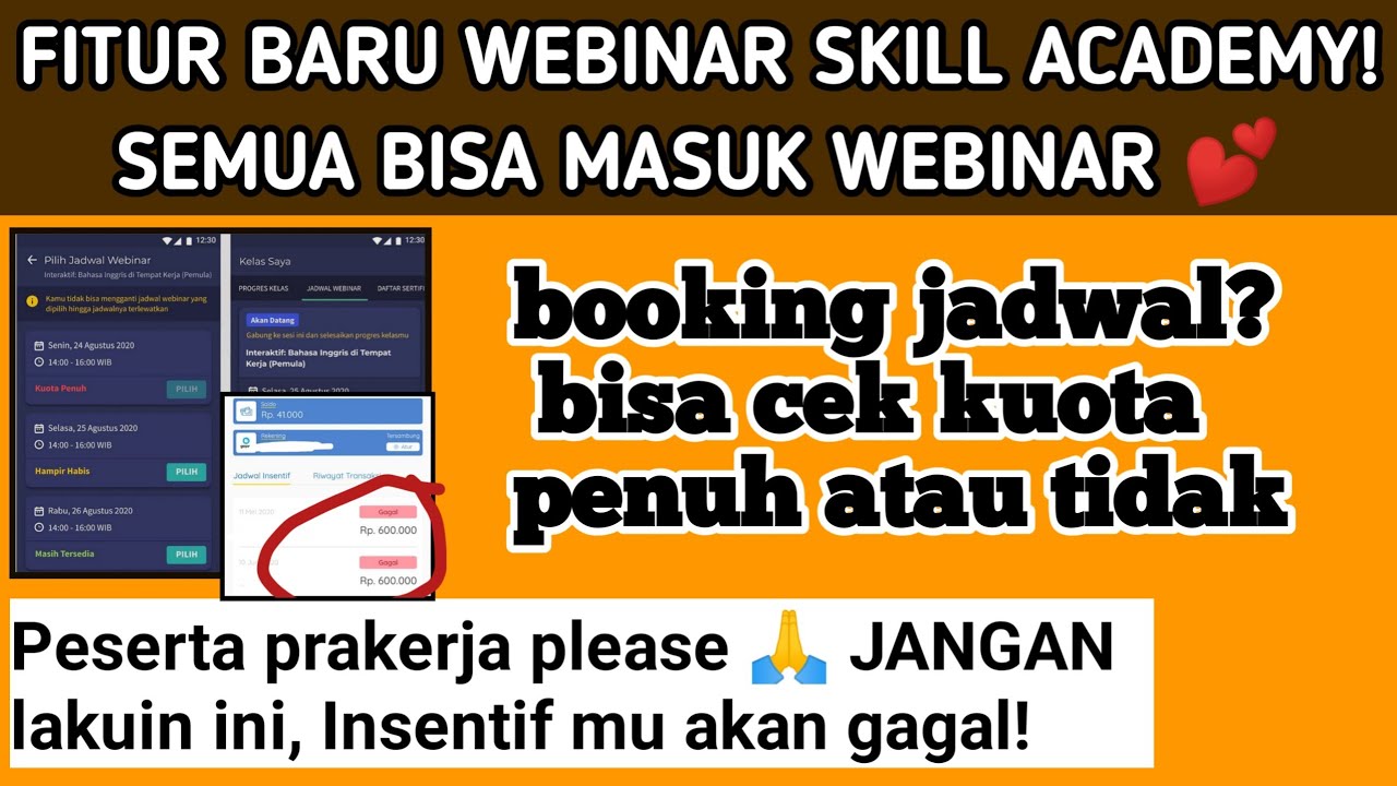 Terbaru Fitur Baru Webinar Skill Academy Bisa Lihat Kuota Youtube
