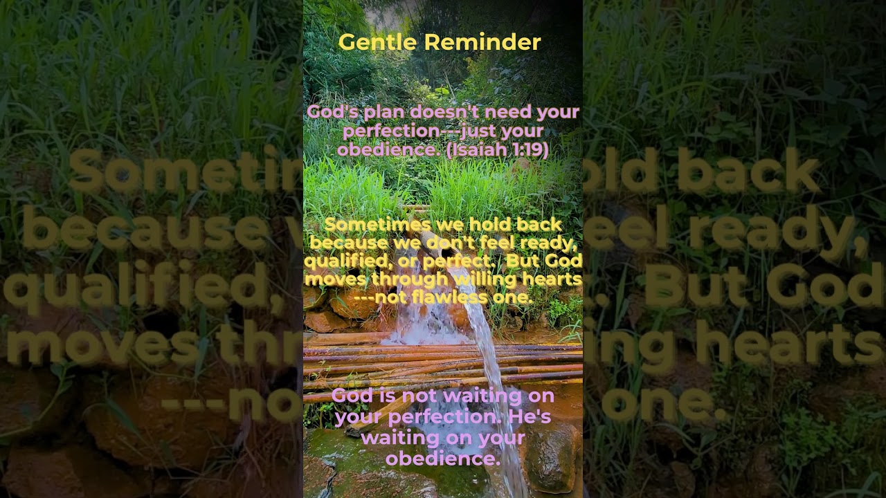 Obedience Over Perfection.   