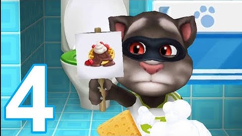 My Talking Tom - Gameplay Walkthrough Part 4 level-4 - (iOS, Android)