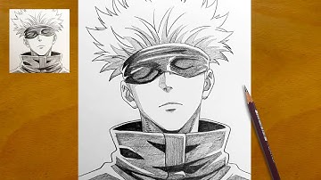 How to Draw Gojo Satoru Step by Step || Jujutsu Kaisen Sketch || Easy Anime Drawing