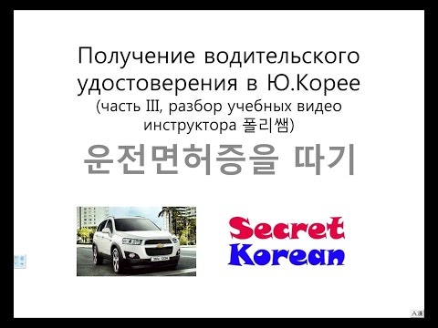 Разбор учебных видео инструктора Поллисем. Водительские права в Корее
