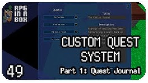 Custom Quest System: Quest Journal