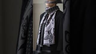 Brushed Silk Scarf - Hummingbirds