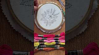 Satisfying rose 🥀  flower embroidery 🪡 #embroidery #art #shorts