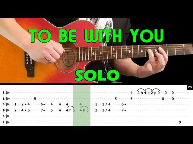 TO BE WITH YOU - Guitar lesson - Guitar solo (with tabs) - Mr  Big - fast u0026 slow class=