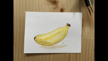 Draw a Banana with Watercolor | Vẽ quả chuối bằng màu nước | Watercolor
