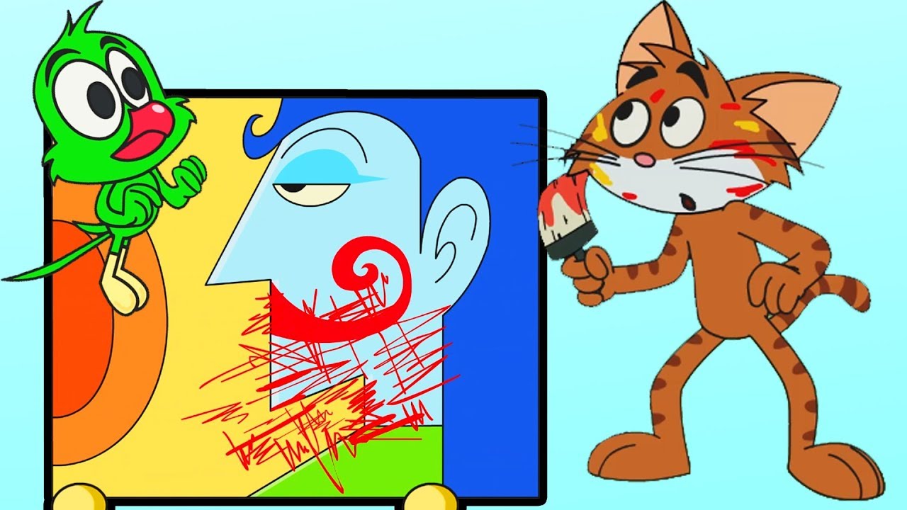 ⁣Kedi ve Papağancık | Sanatçının, boyama zamanı | Çocuk Çizgi Filmleri | Chotoonz TV Türkçe ÇizgiFilm