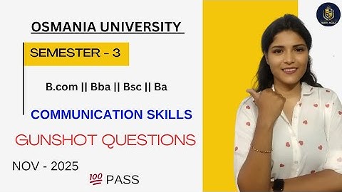 COMMUNICATIEVAARDIGHEDEN || BELANGRIJKE VRAGEN || OSMANIA UNIVERSITY || SEM-3 || ‎@shivanipallela 