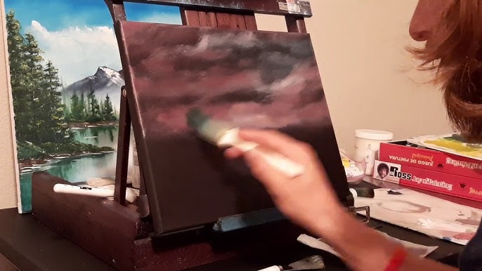 Black Canvas Oil Painting Easy Stunning Sunset Sky Pt.1 Bob Ross Style -  Youtube
