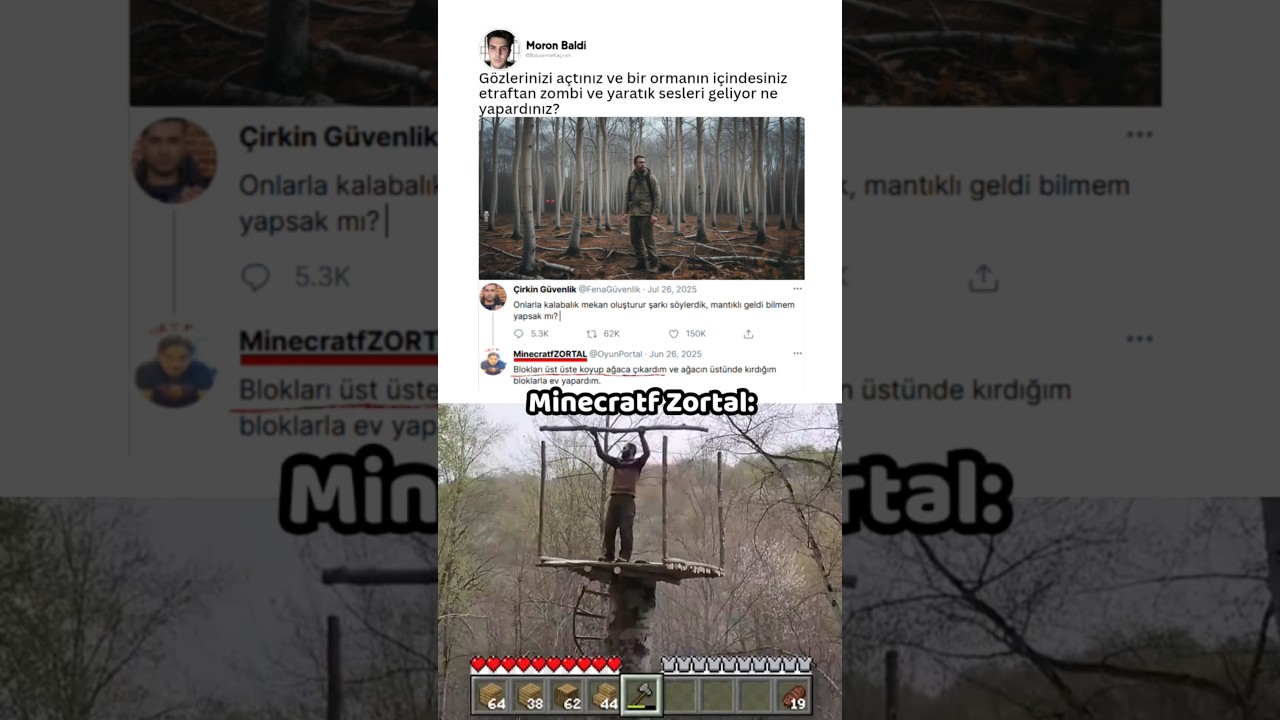 Gerçek Zombileri Minecraft Zombileri zannediyor 🧟