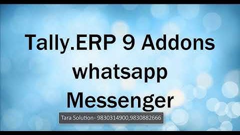 WhatsApp From Tally.erp9 add-on