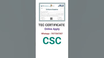 #shorts tec certificate online apply ll csc registration