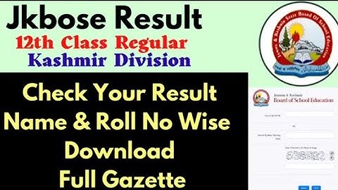 Jkbose 12th Class Kashmir Division Result Out || Check your result ❤️ || #kashmir #result